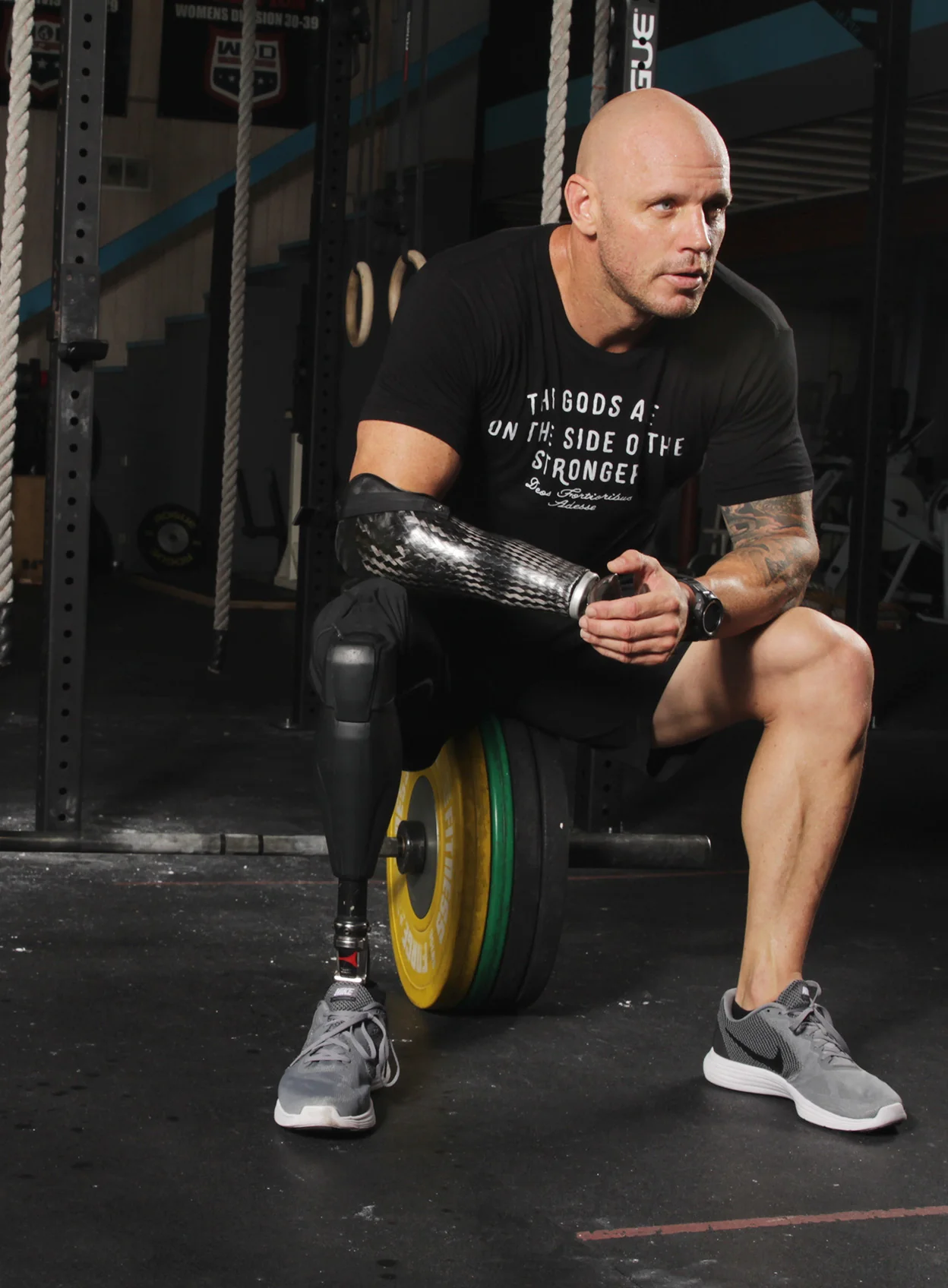 "The Gods are on the side of the Stronger" Black Short sleeve t-shirt - Image 3