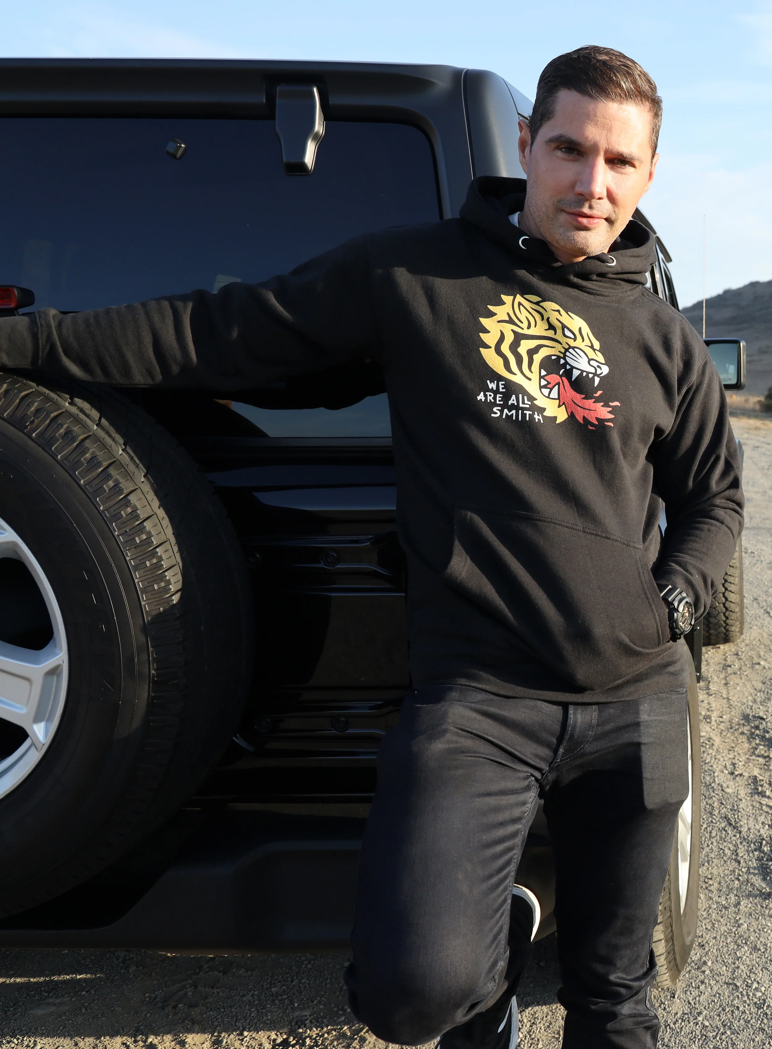 We Are All Smith Tiger Black Unisex Hoodie - Image 2