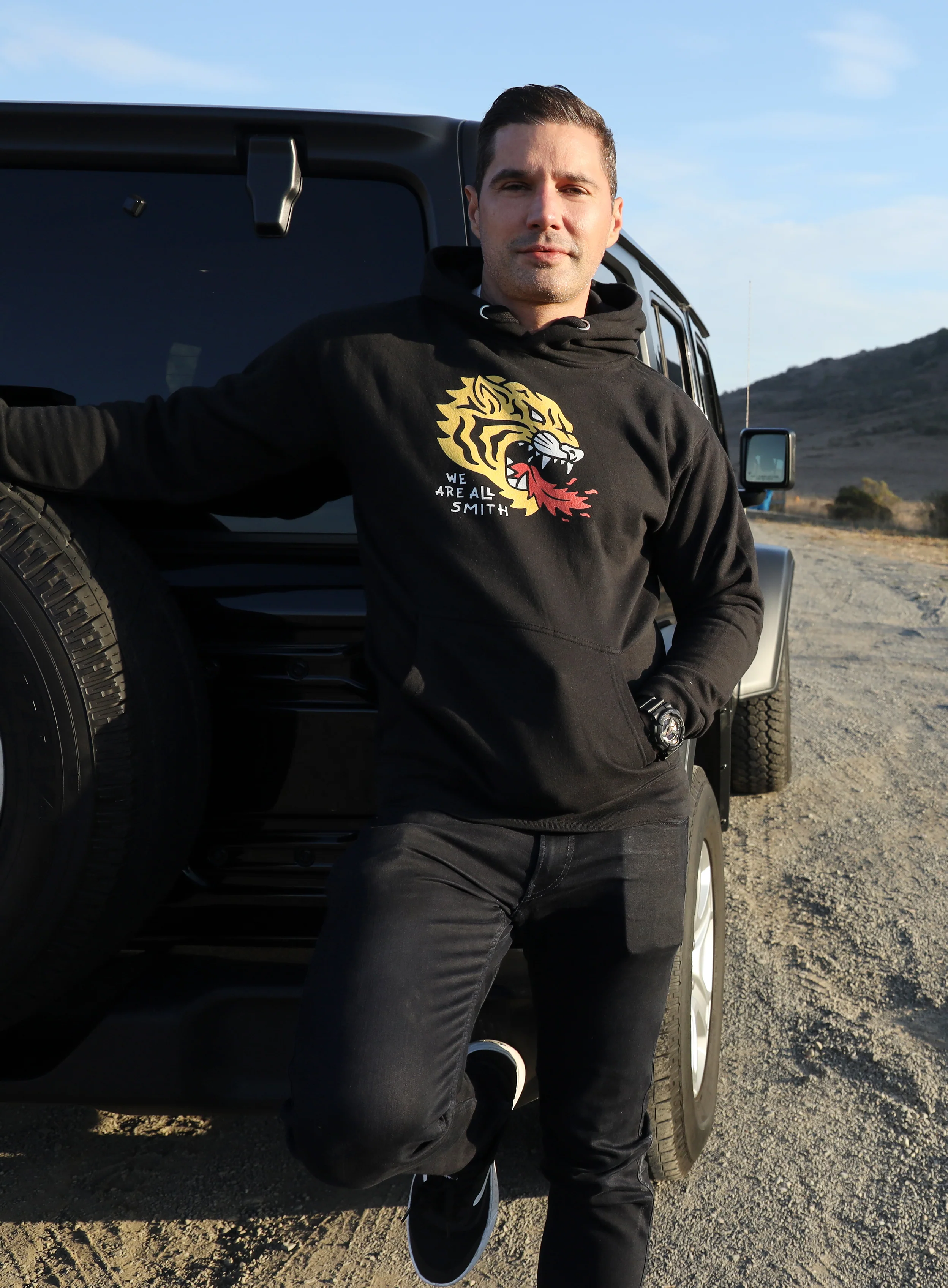 We Are All Smith Tiger Black Unisex Hoodie - Image 4