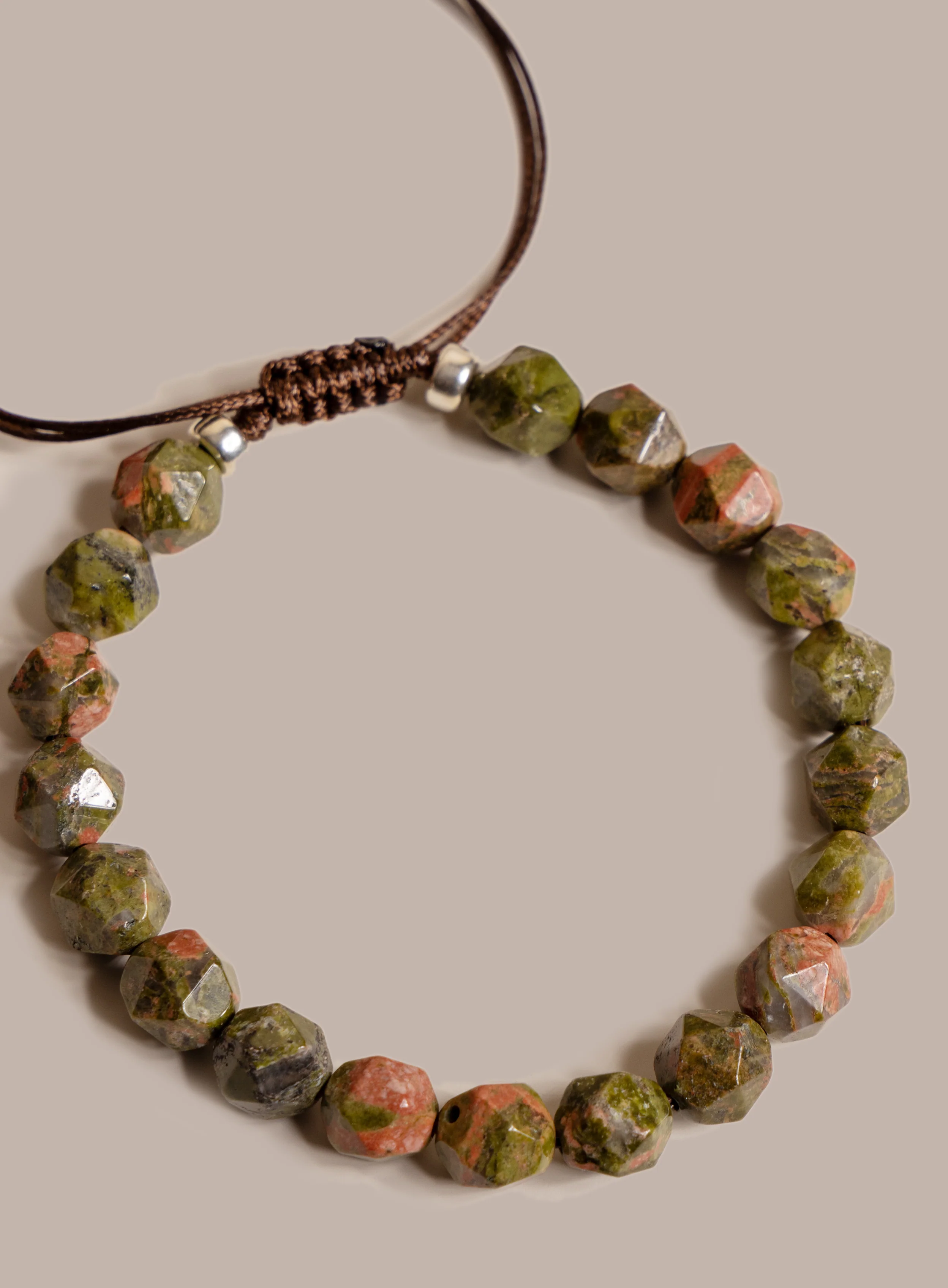 Unakite Gemstone Bead Bracelet for Men - Image 5