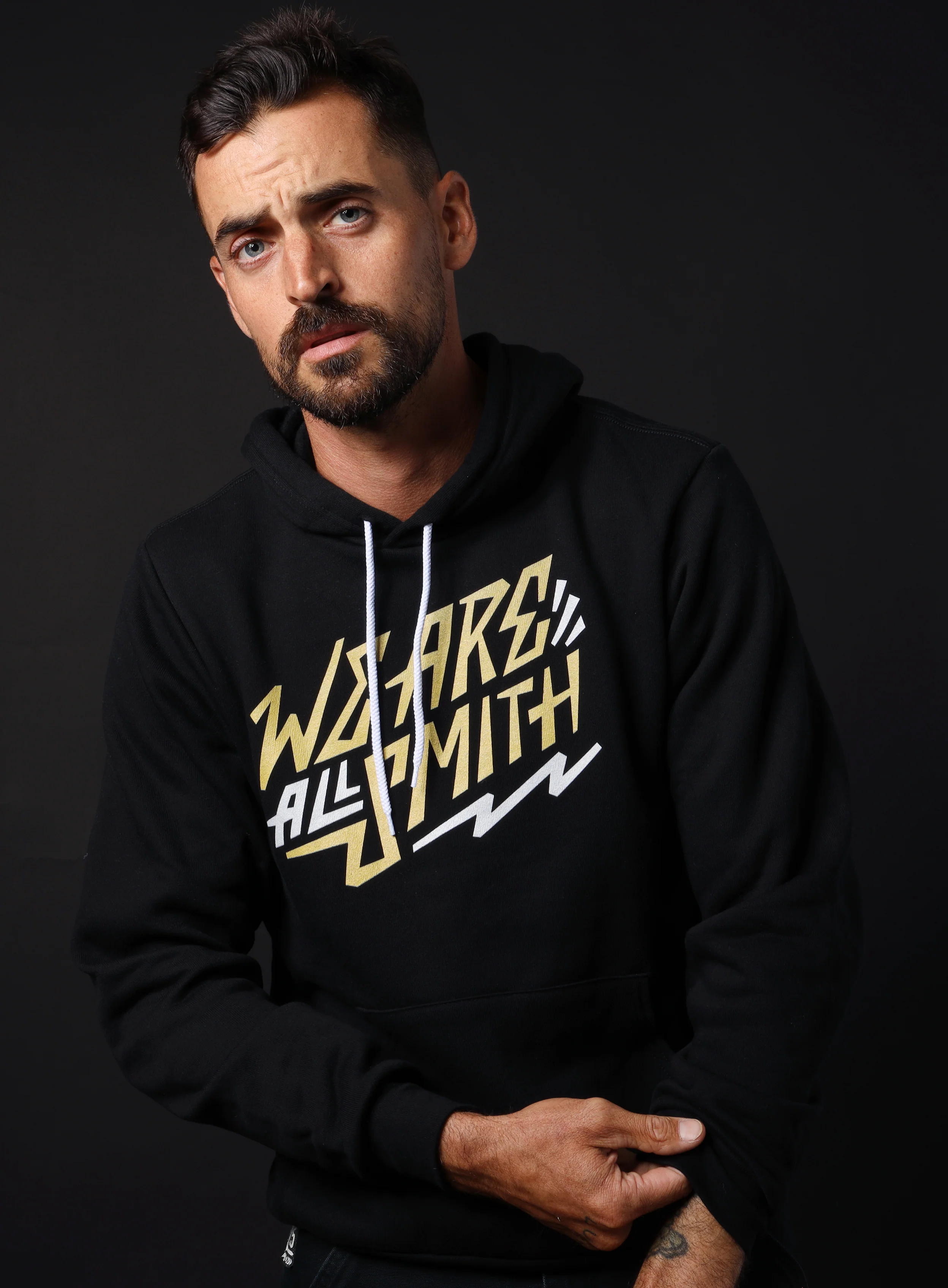 Unisex We Are All Smith black hoodie - Image 2