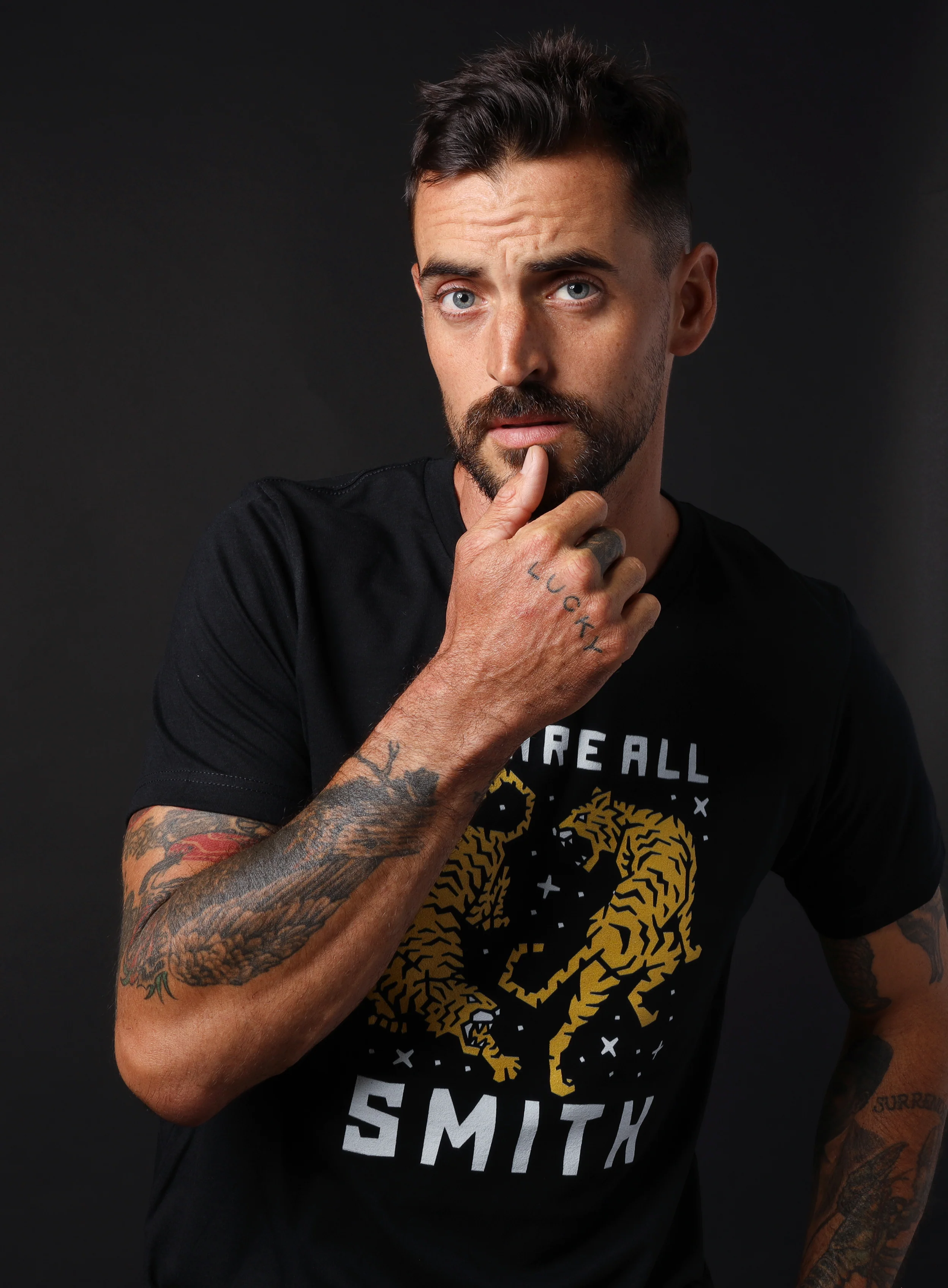 Unisex Double Tigers Black Short Sleeve t-shirt - Image 6
