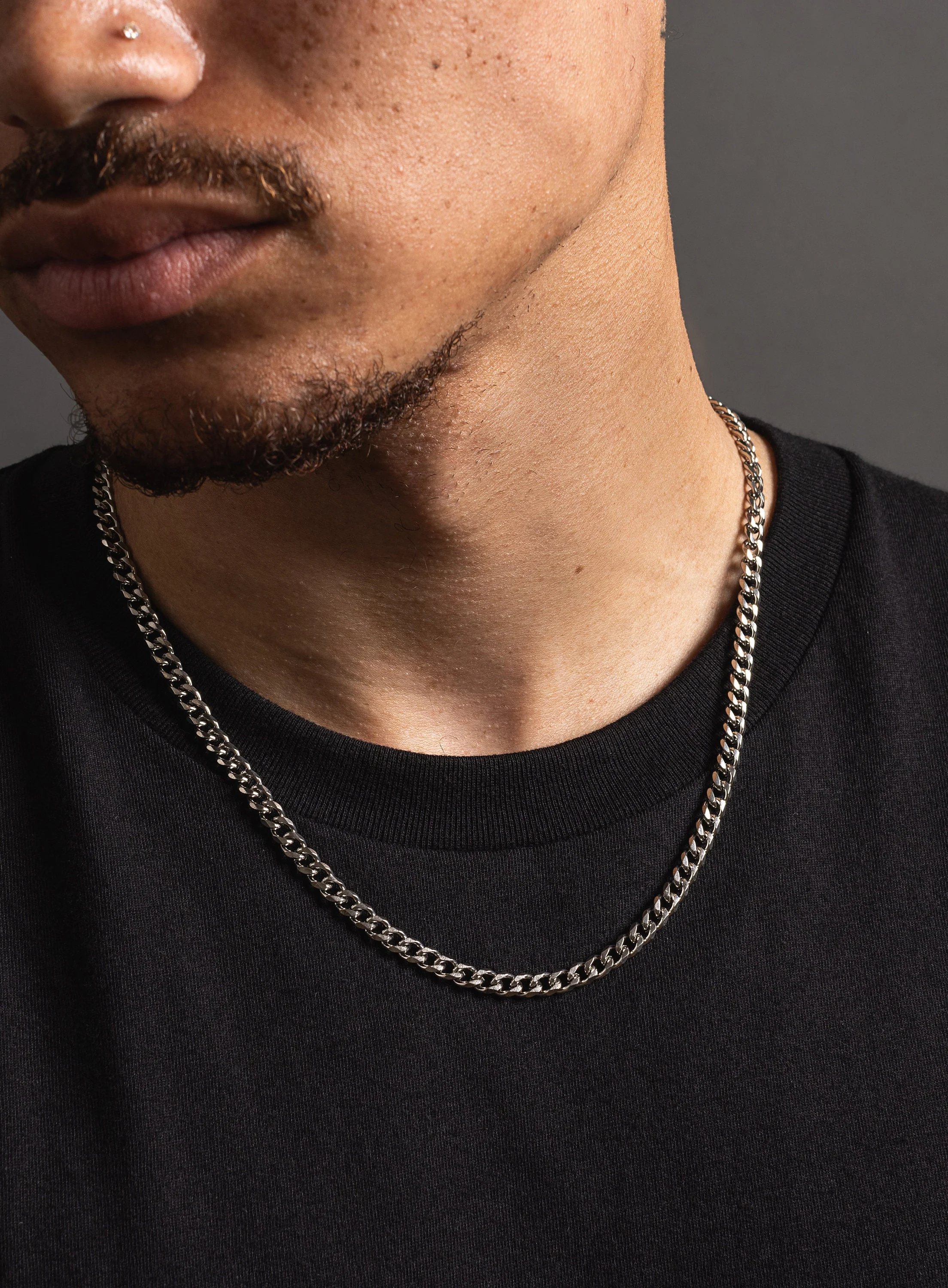 Waterproof 5mm Miami Cuban Beveled Chain Necklace for Men - Image 5