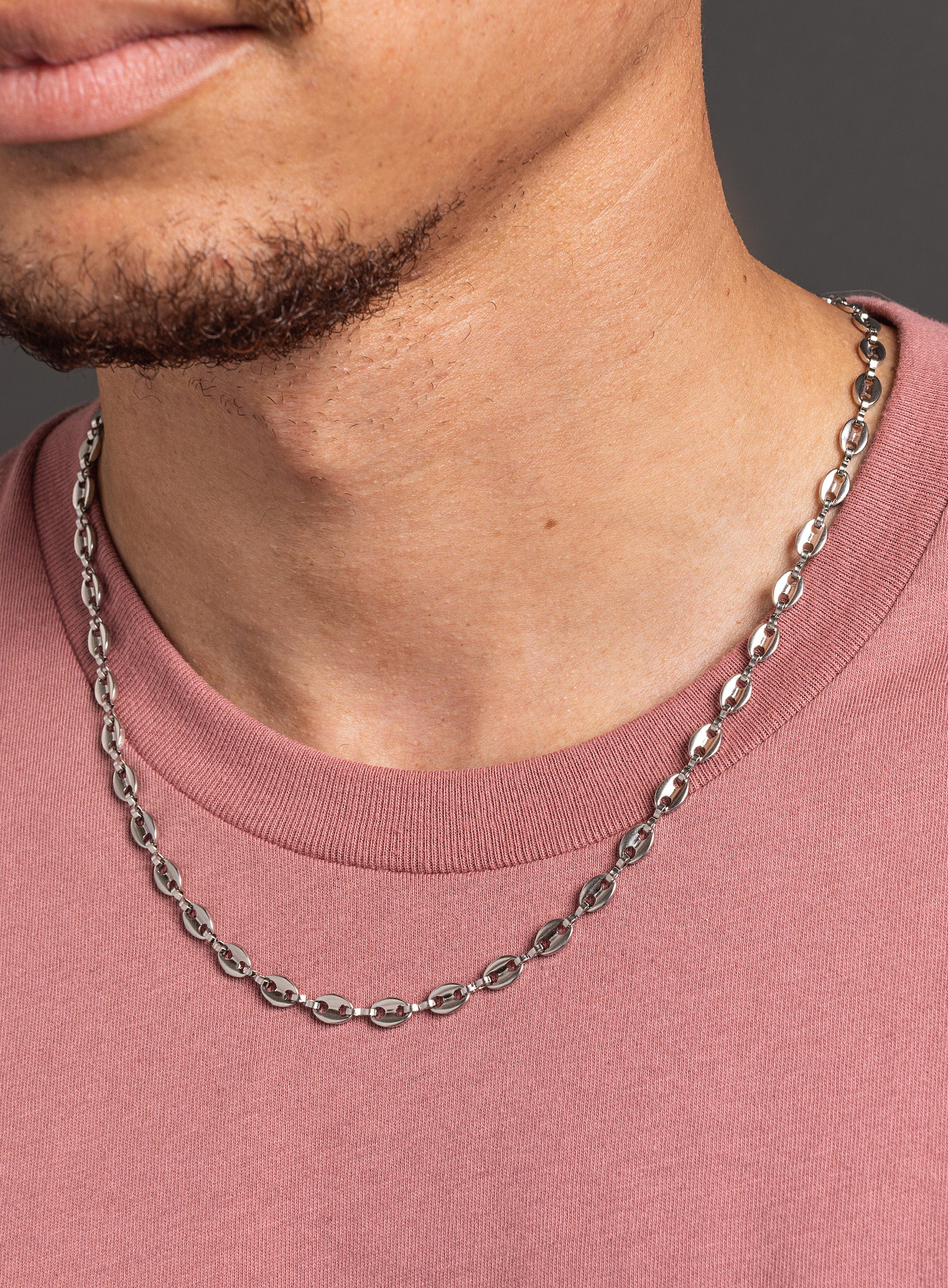 Waterproof 5mm Mariners Chain 316L Stainless Steel Necklace for Men