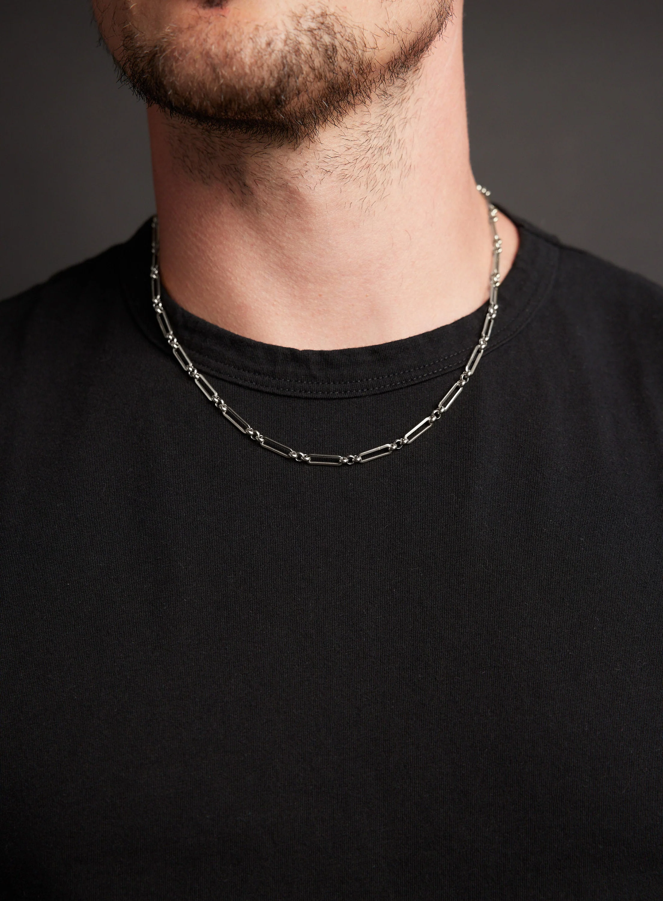 Waterproof Men's Silver Chain Necklace 4.5mm Wide - Image 5