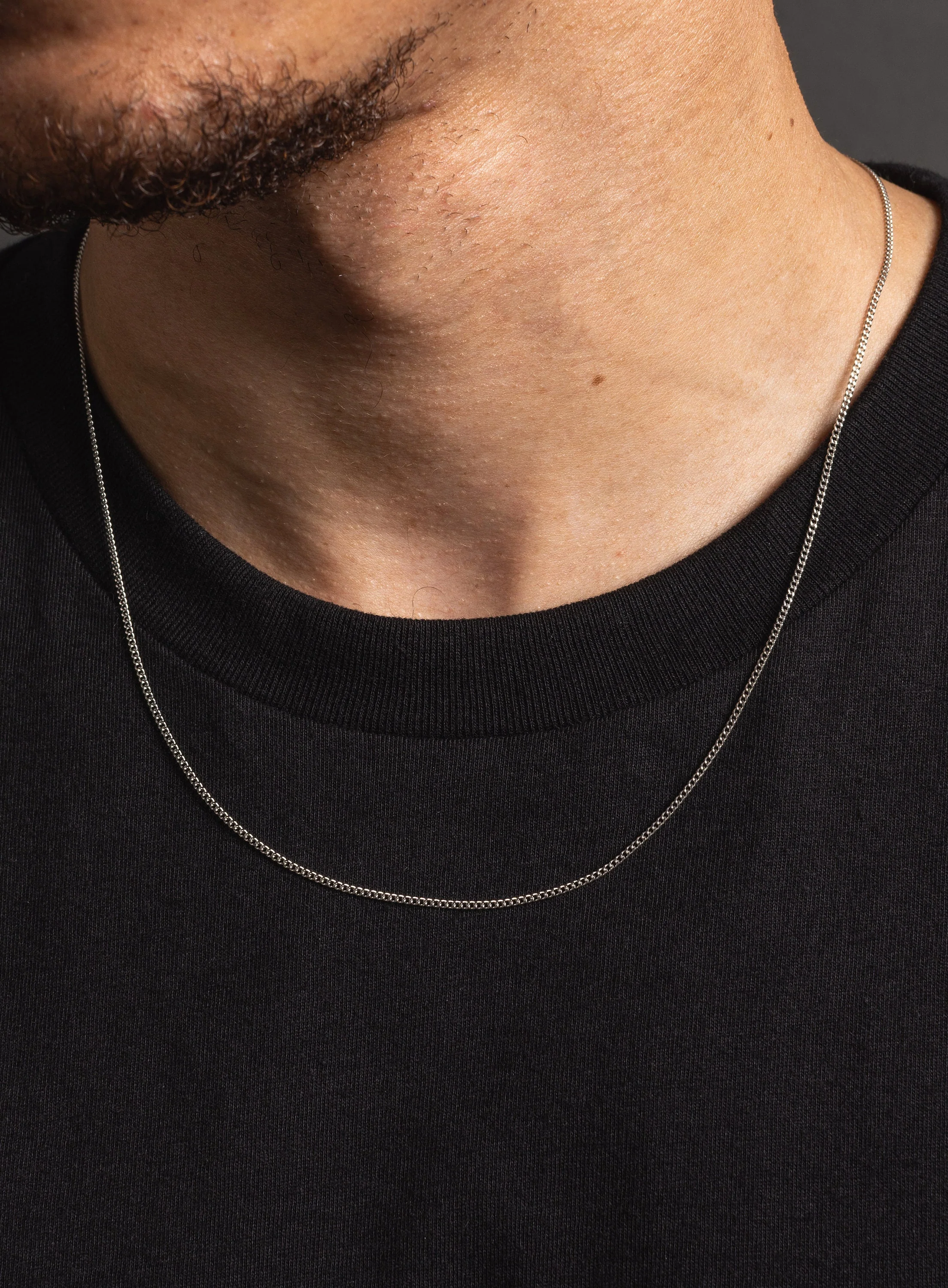 Waterproof 1.5 Cuban 316L Silver Stainless Steel Chain for Men