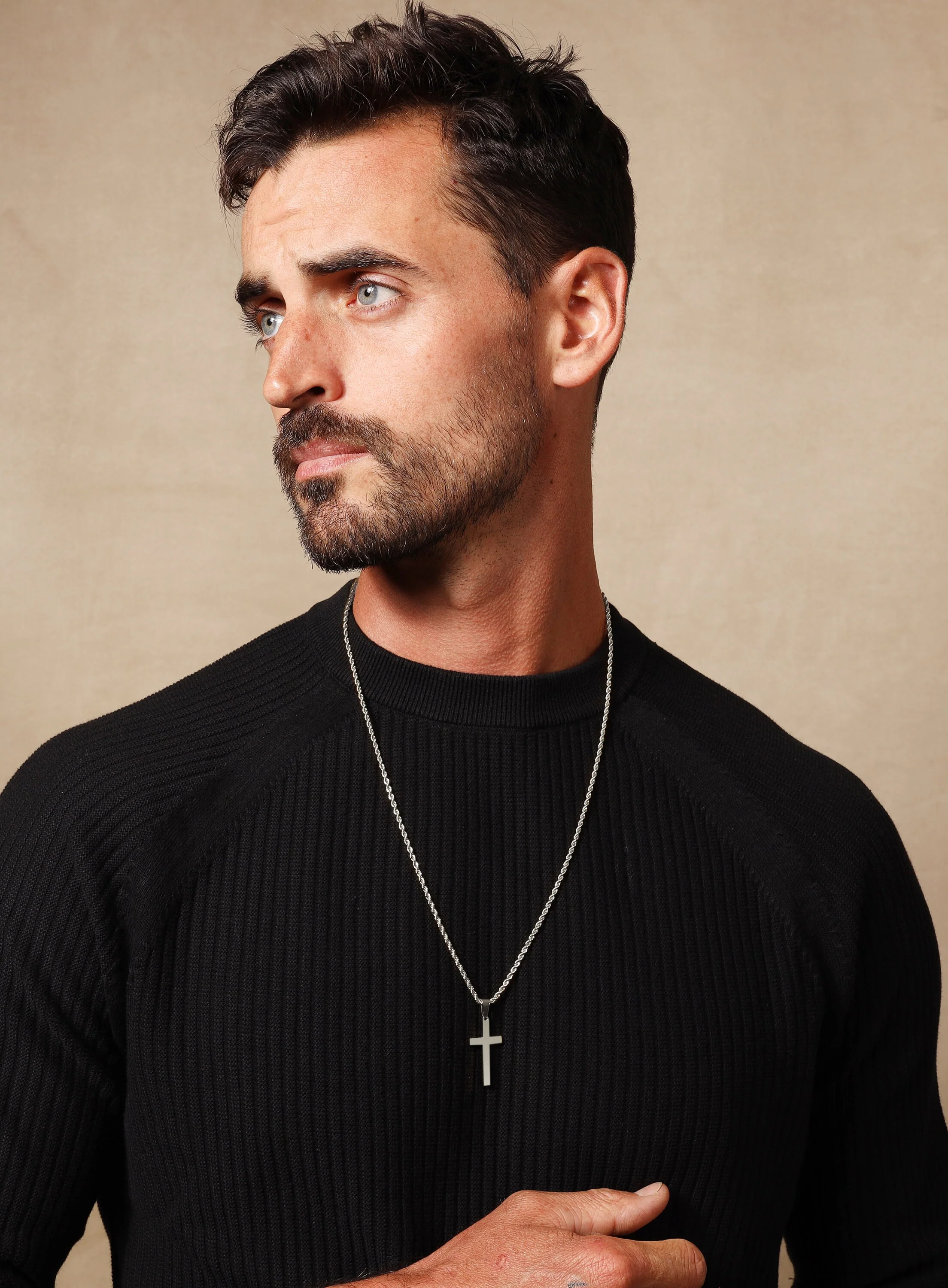 Waterproof Large Silver Cross Pendant - Image 4