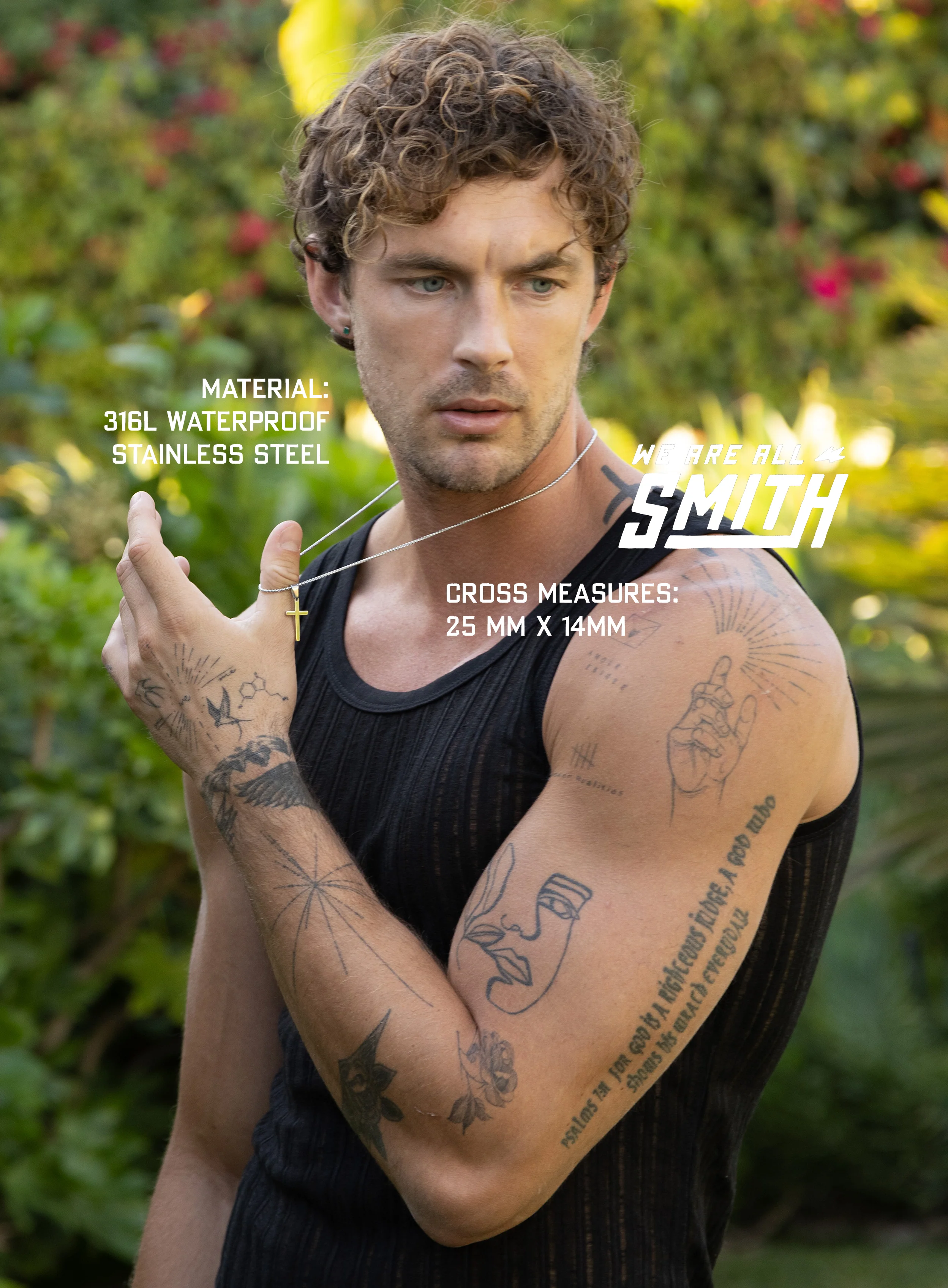 Waterproof Men's Medium Cross Necklace - Image 10