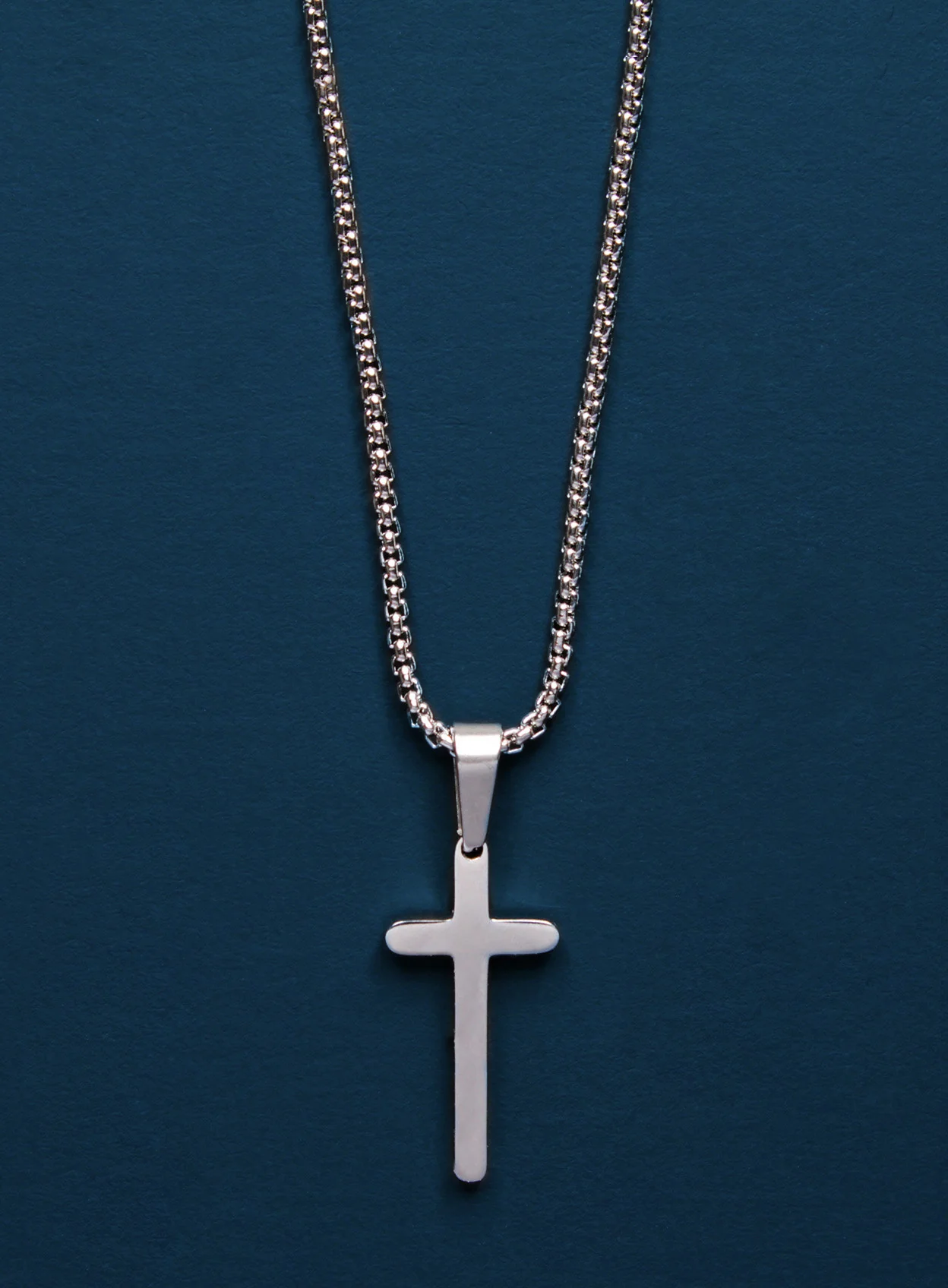 Waterproof Small Rounded Cross Necklace