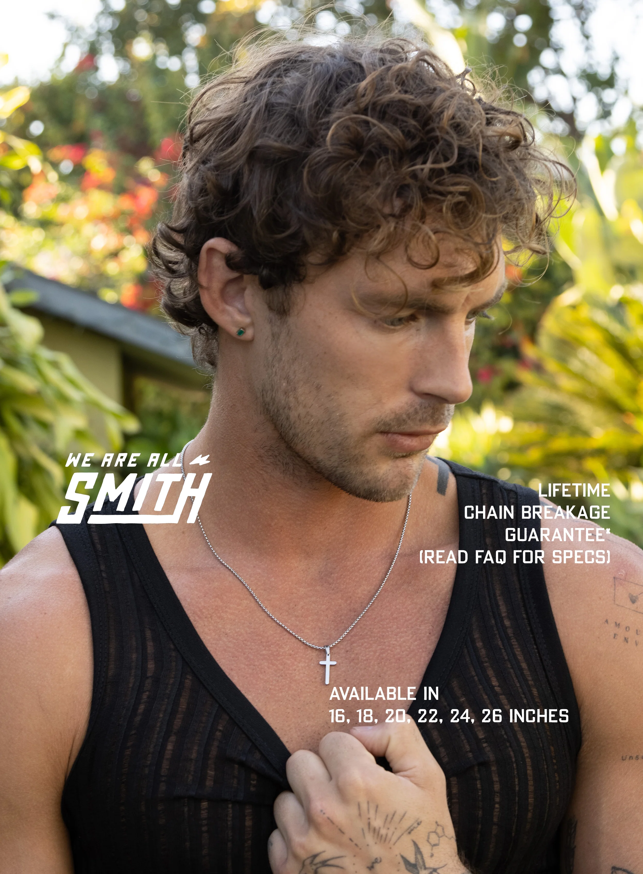 Waterproof Small Rounded Cross Necklace - Image 3