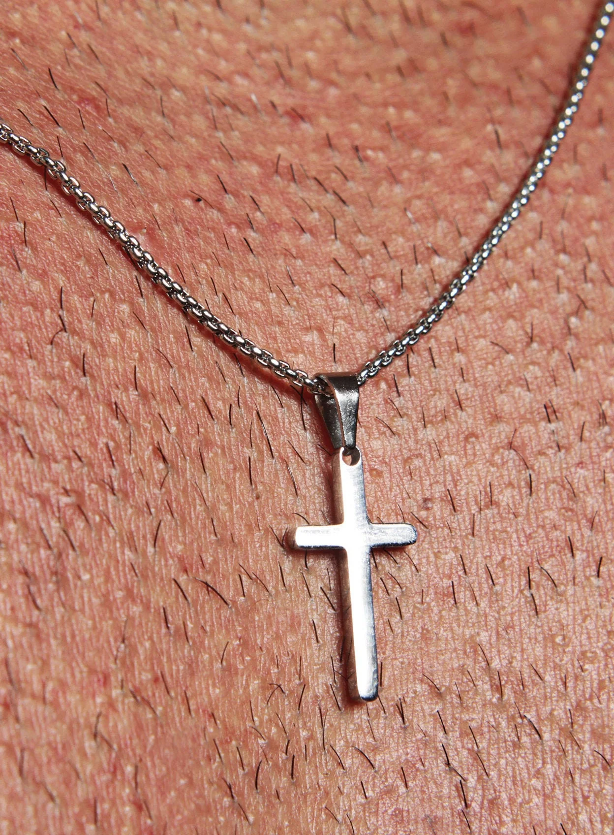Waterproof Small Rounded Cross Necklace - Image 8