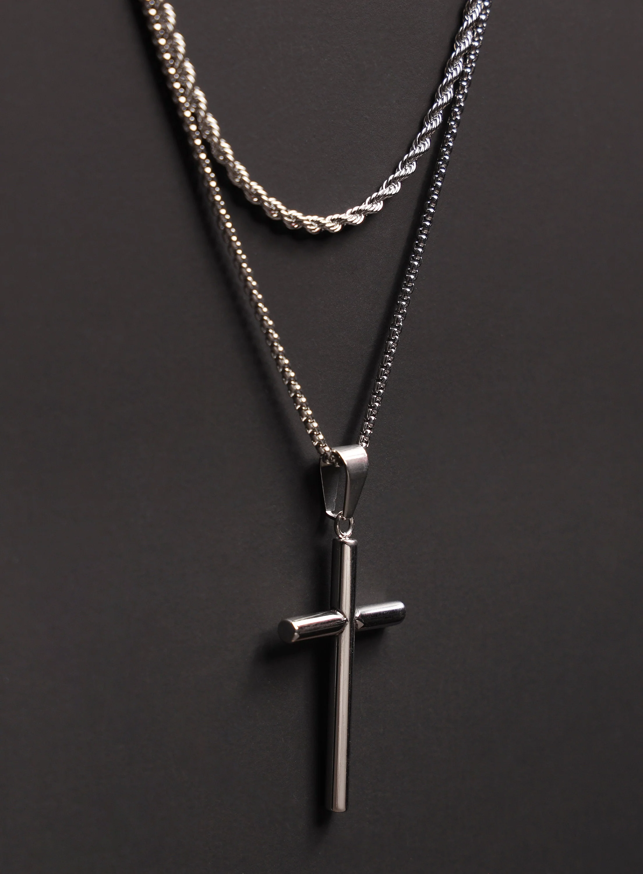 Waterproof SET OF 2 NECKLACES rope chain and cross necklace - Image 4