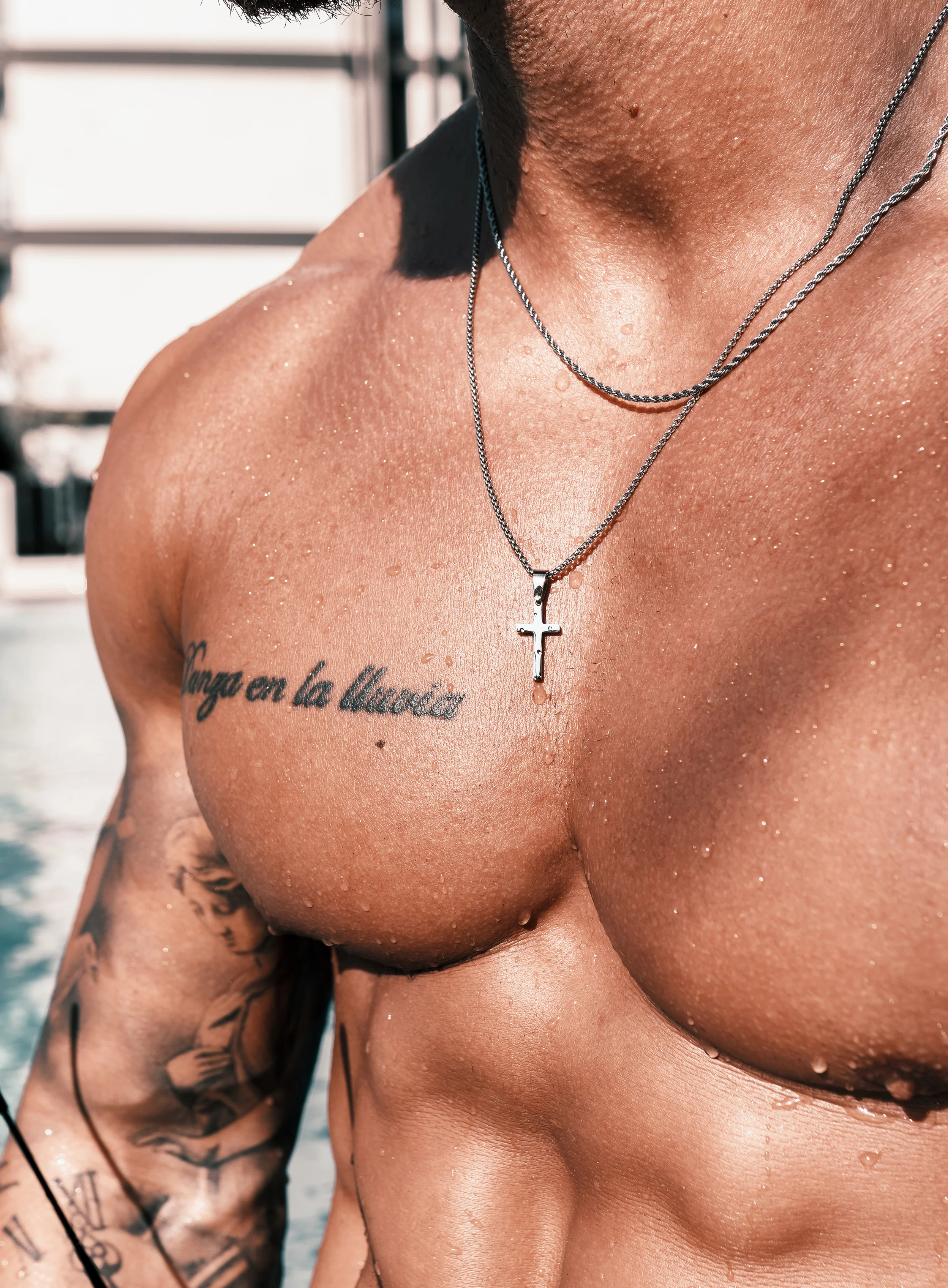 Waterproof Stainless Steel Small Cross Necklace Set - Image 7