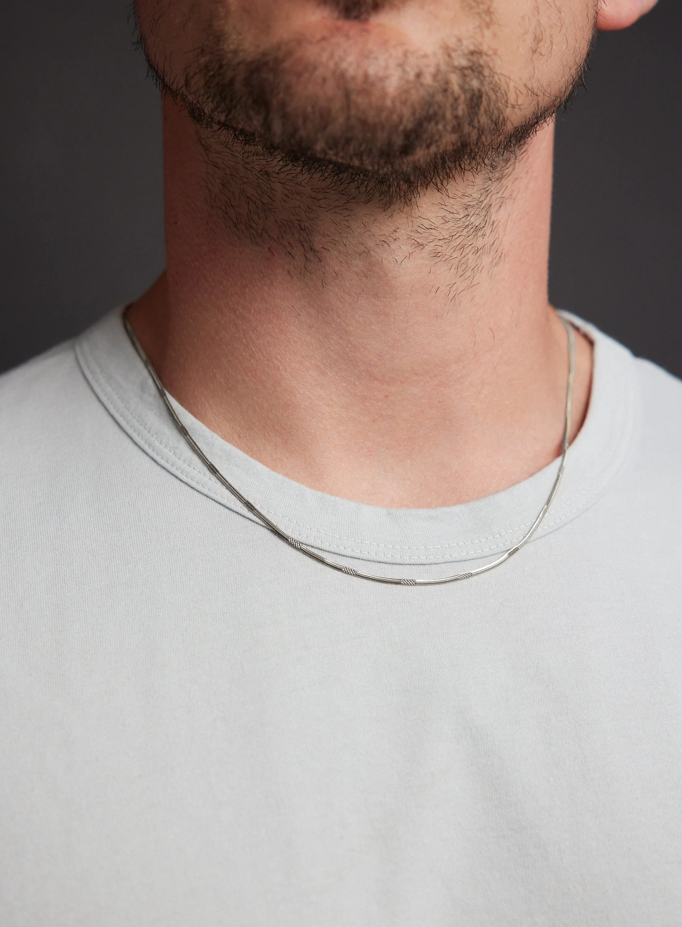 Waterproof Herringbone Style Chain with Repeating Pattern
