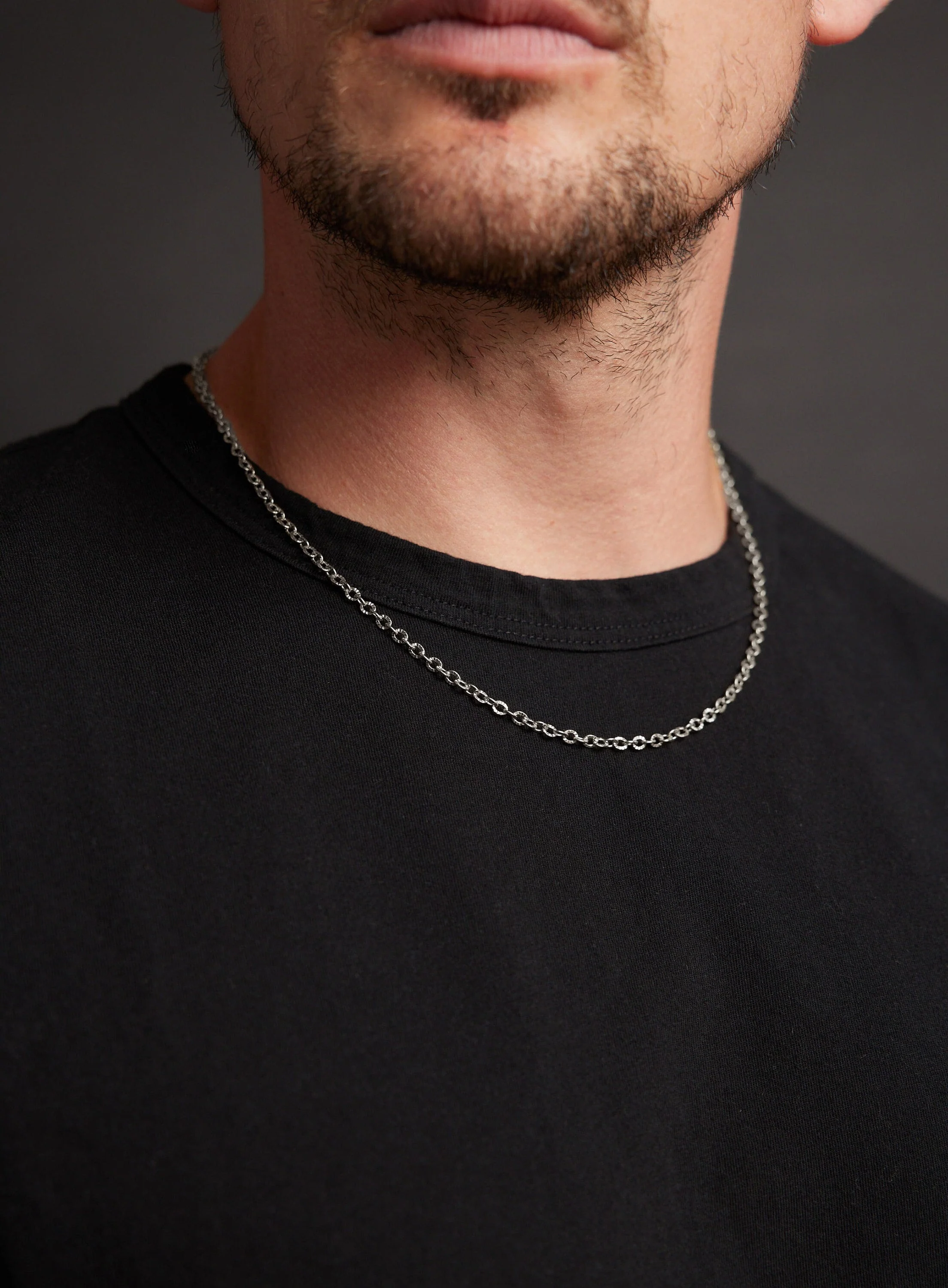 Waterproof 3mm 316L Stainless Steel Classic Cable Chain Necklace