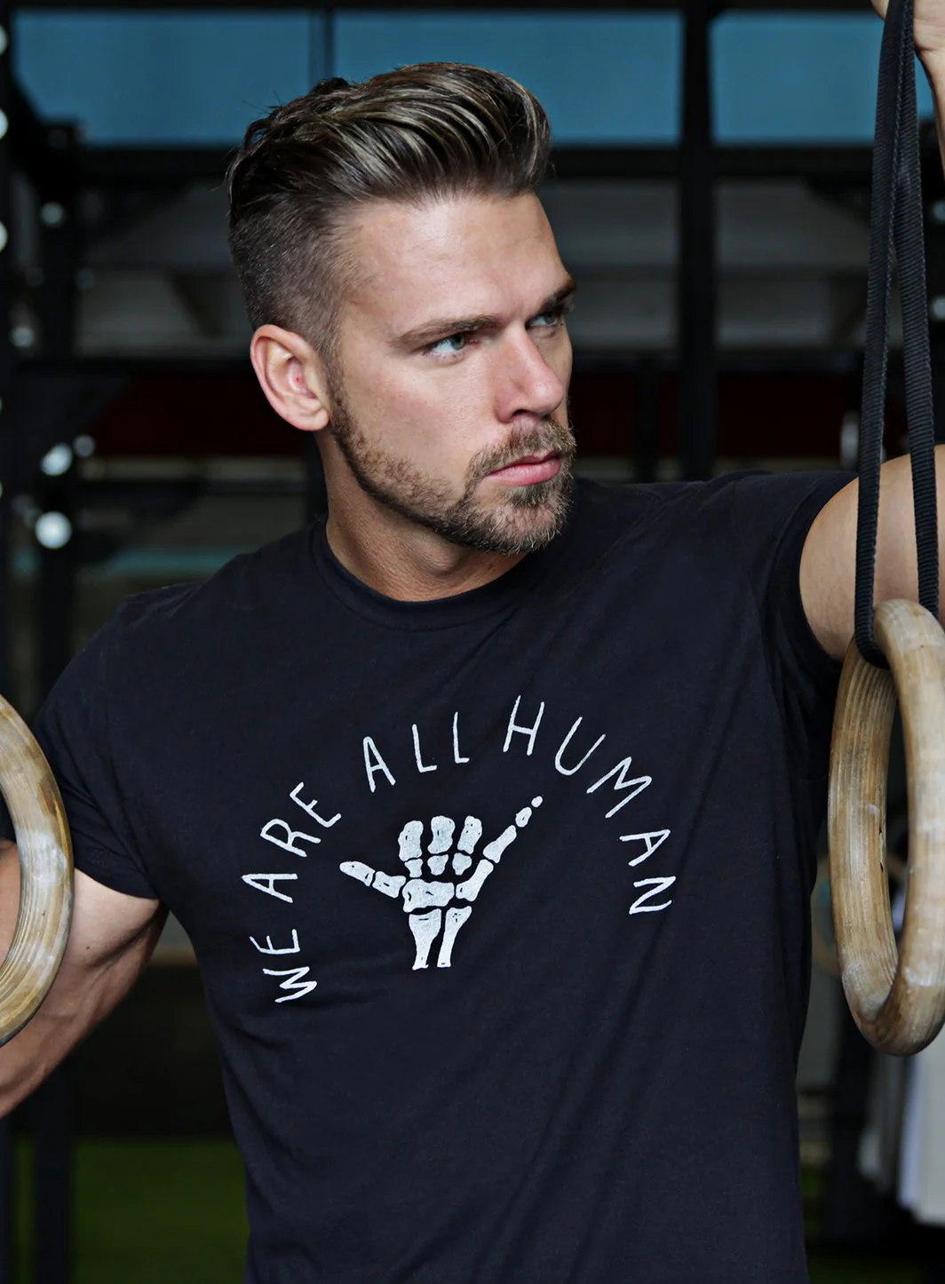 We Are All Human Short Sleeve Black Tee - Image 3