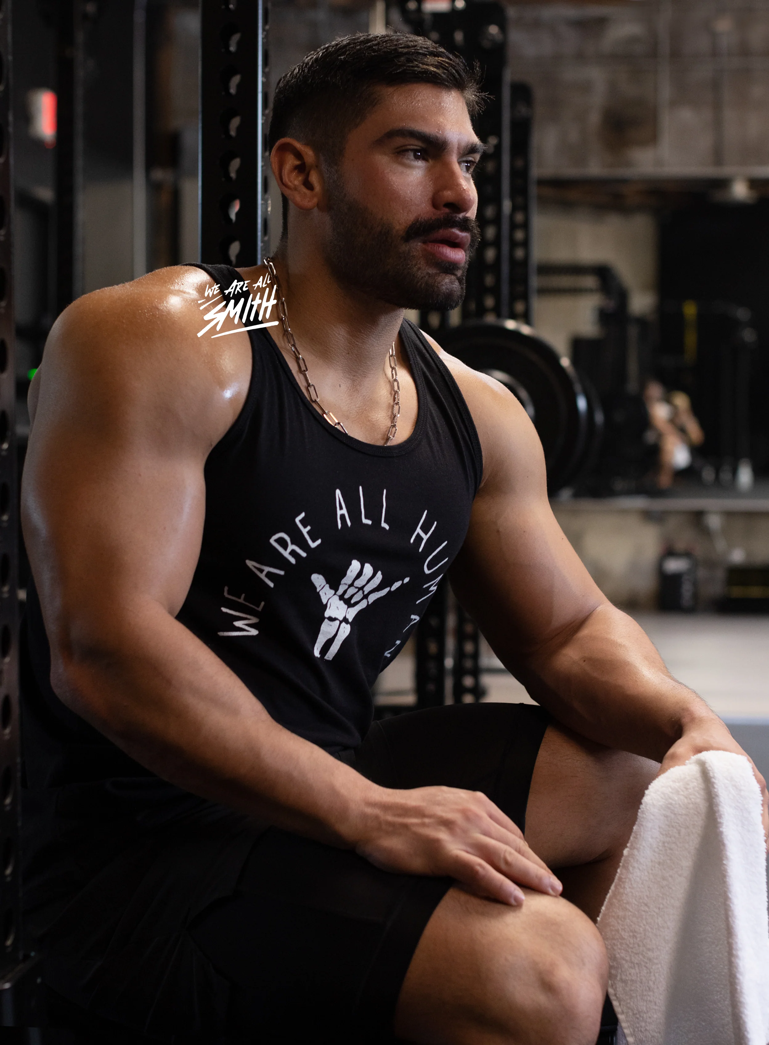 "We Are All Human" Black Tank Top - Image 3