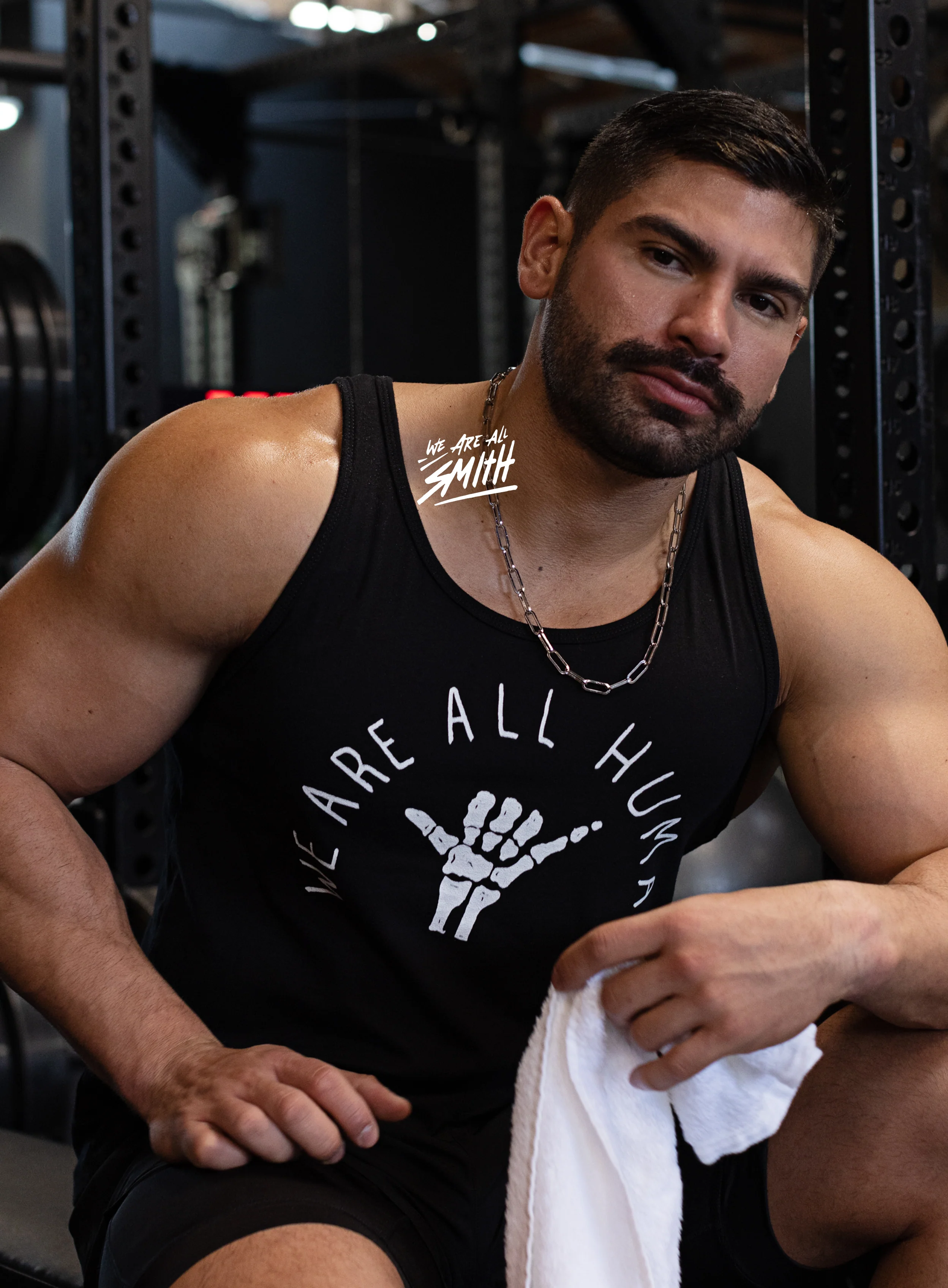 "We Are All Human" Black Tank Top - Image 5
