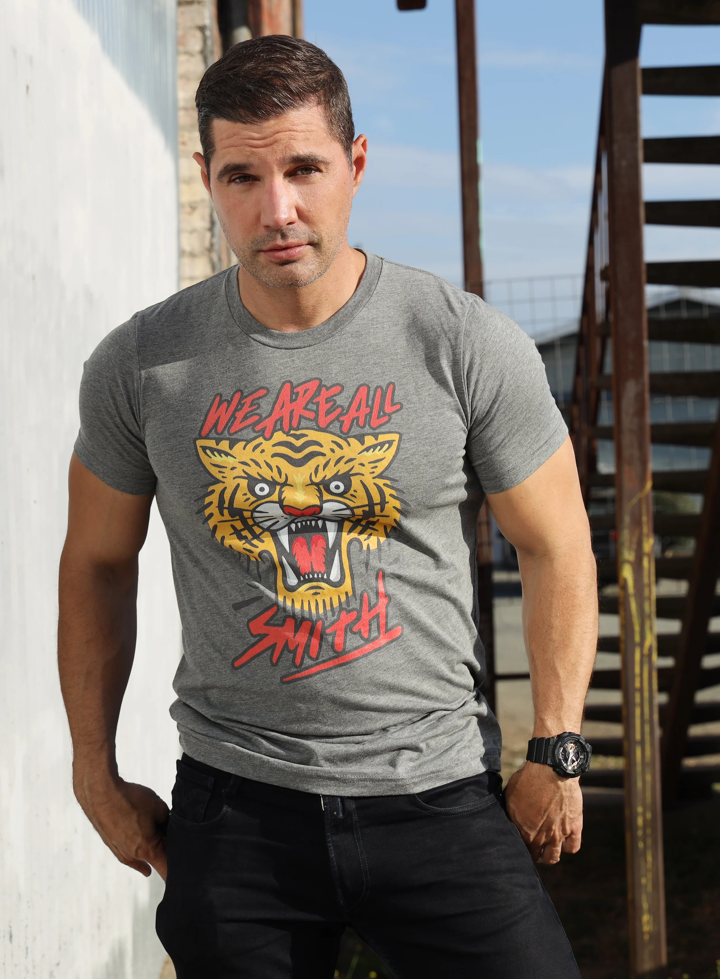 We Are All Smith Tiger Gray Short sleeve t-shirt - Image 7