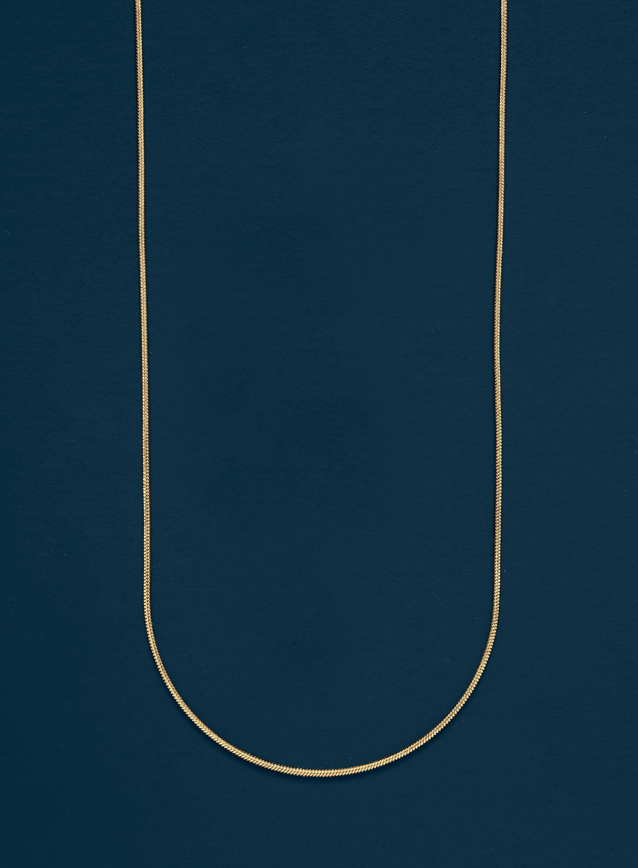 Gold Men's Necklace 1mm Snake Chain Necklace for Men - Image 2