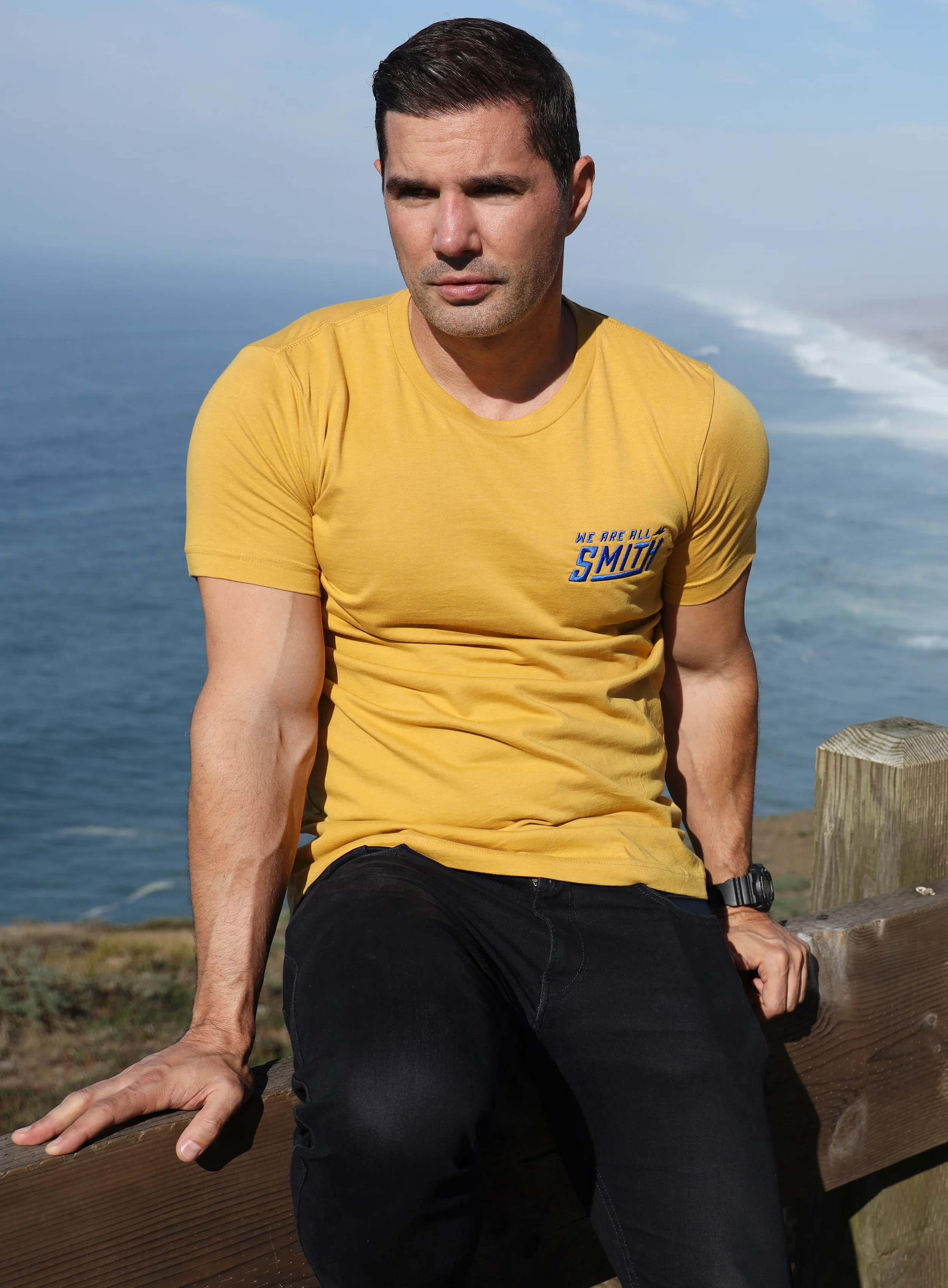 Yellow WAAS Embroidered Logo Unisex t-shirt - Image 4