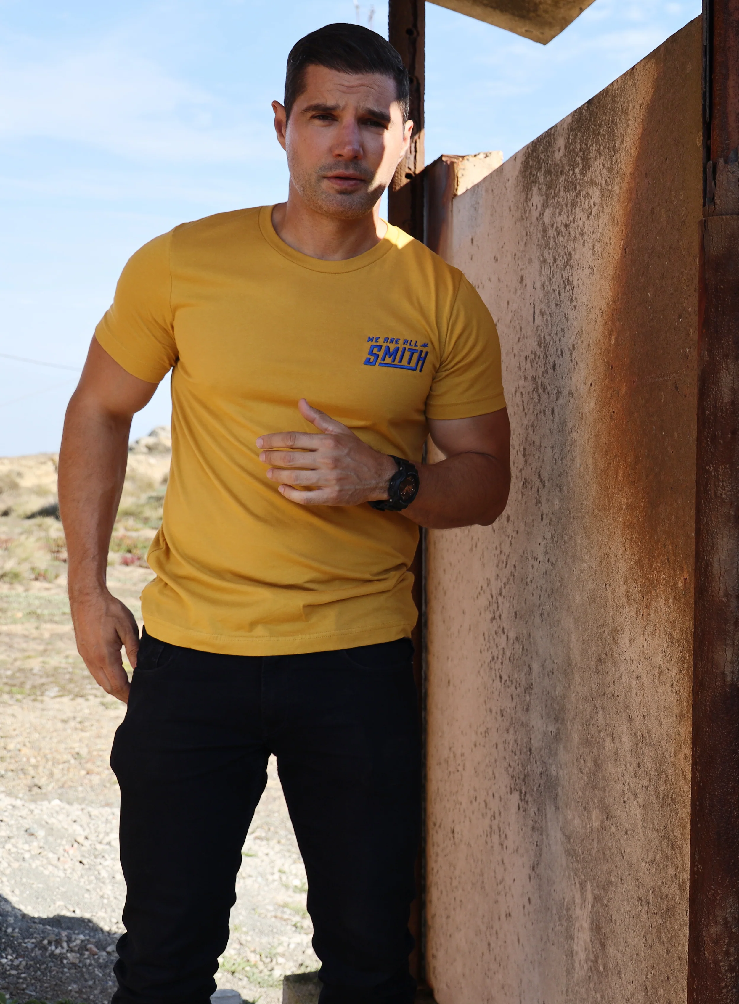 Yellow WAAS Embroidered Logo Unisex t-shirt - Image 7